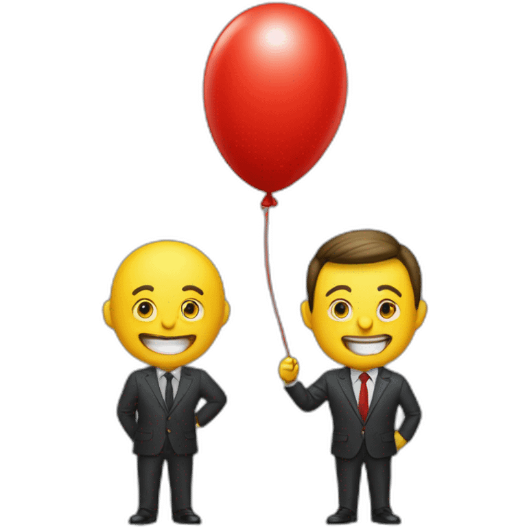 Zelensky shows an emoji with the meaning of victory and a red balloon next to it emoji