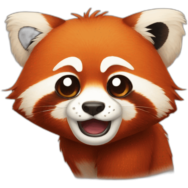 red panda crying with tears emoji