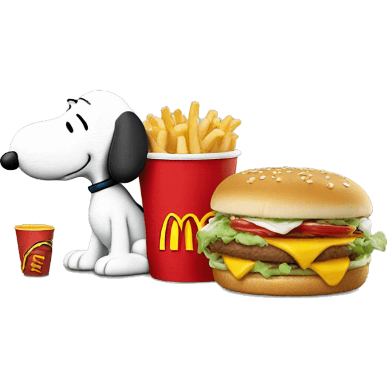 Snoopy eating McDonald’s  emoji