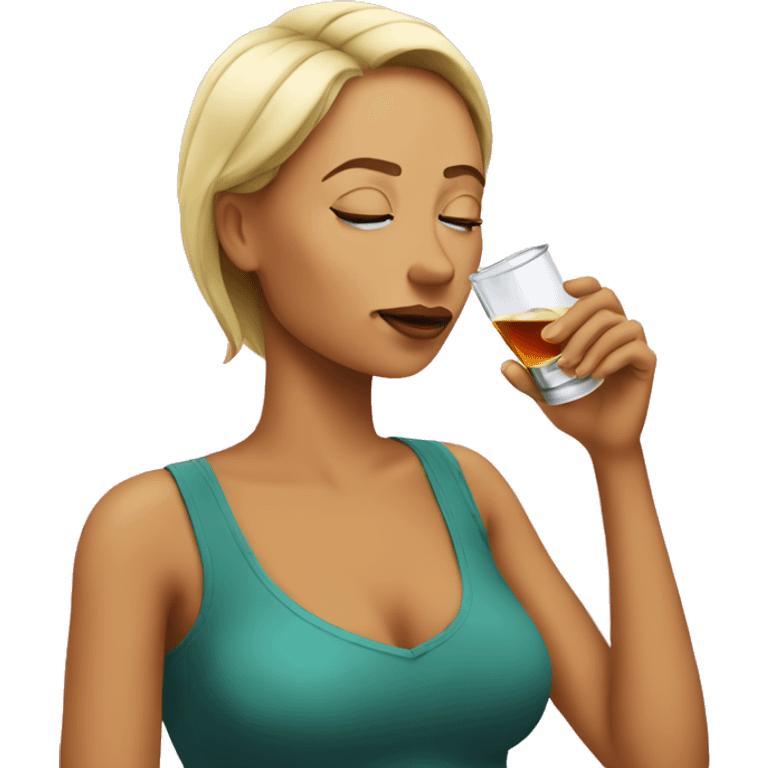 Women drinking a shot emoji