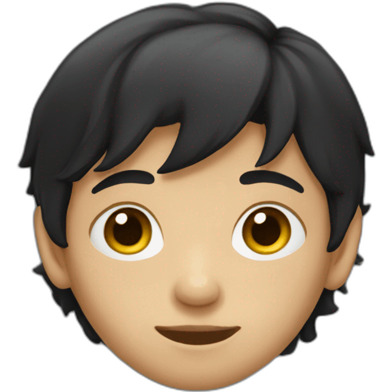 young dark-haired boy in hiding emoji