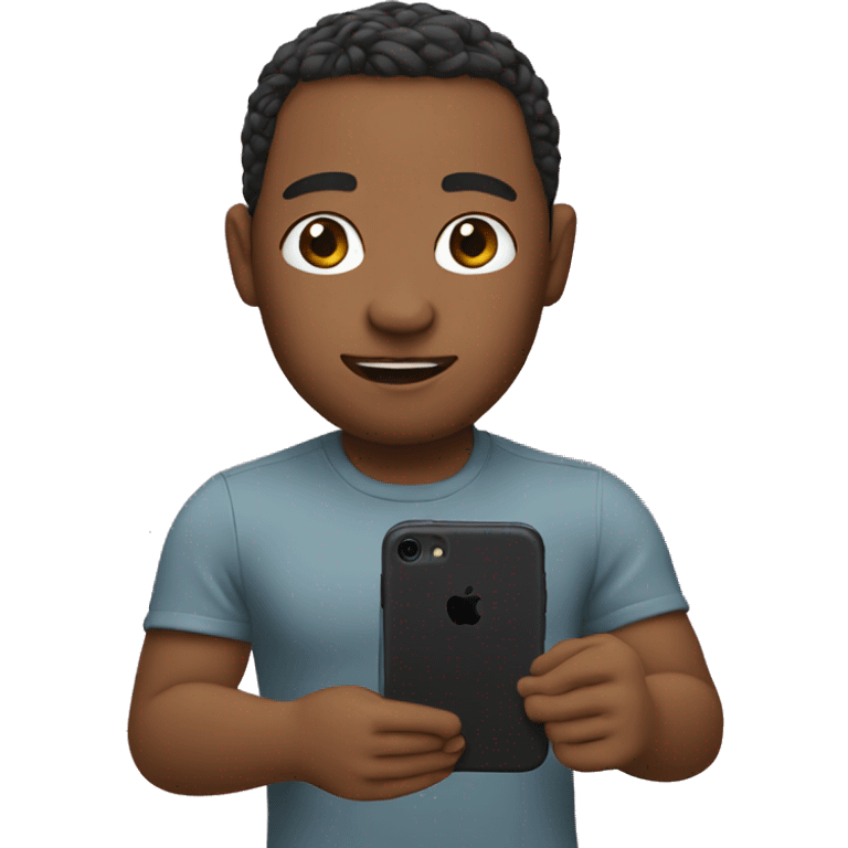 A Memoji holding a iPhone emoji