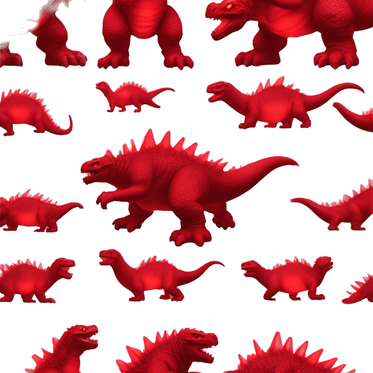 Godzilla red fluo luminous toy emoji