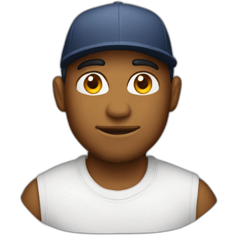 man with snapback side on emoji