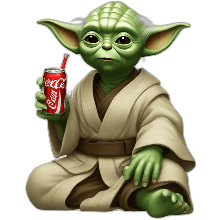 Yoda drinks coca cola emoji