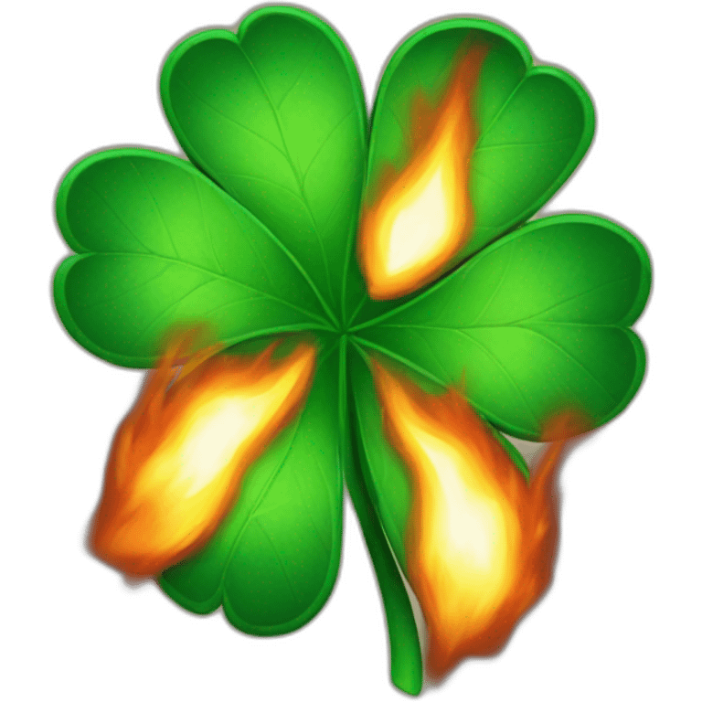 four leaf clover on fire emoji