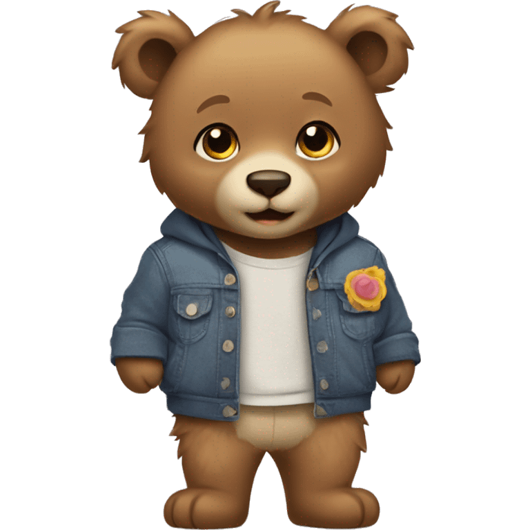 Bear cub wearing clothes emoji