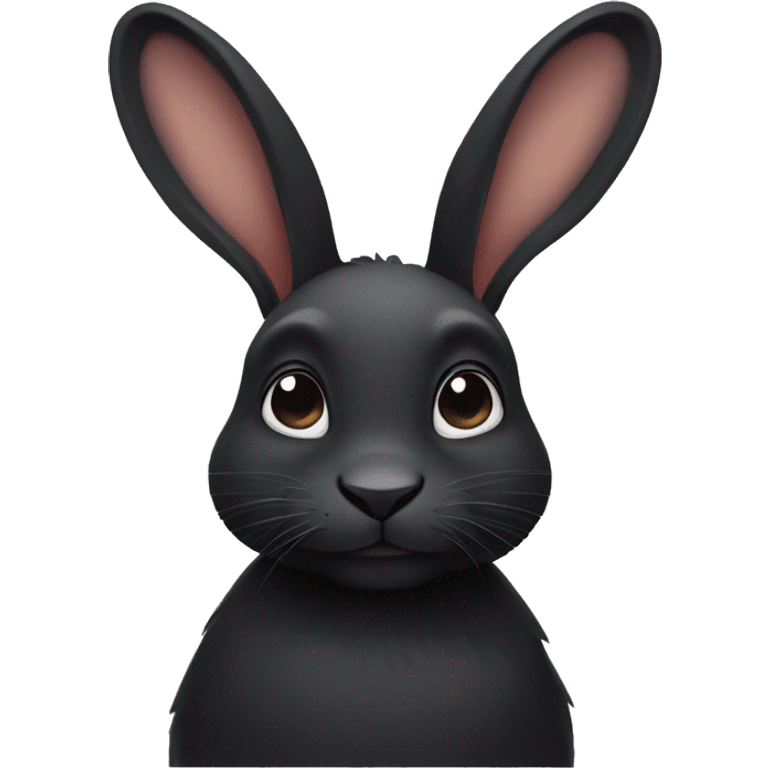 Black rabbit with lowered ears emoji