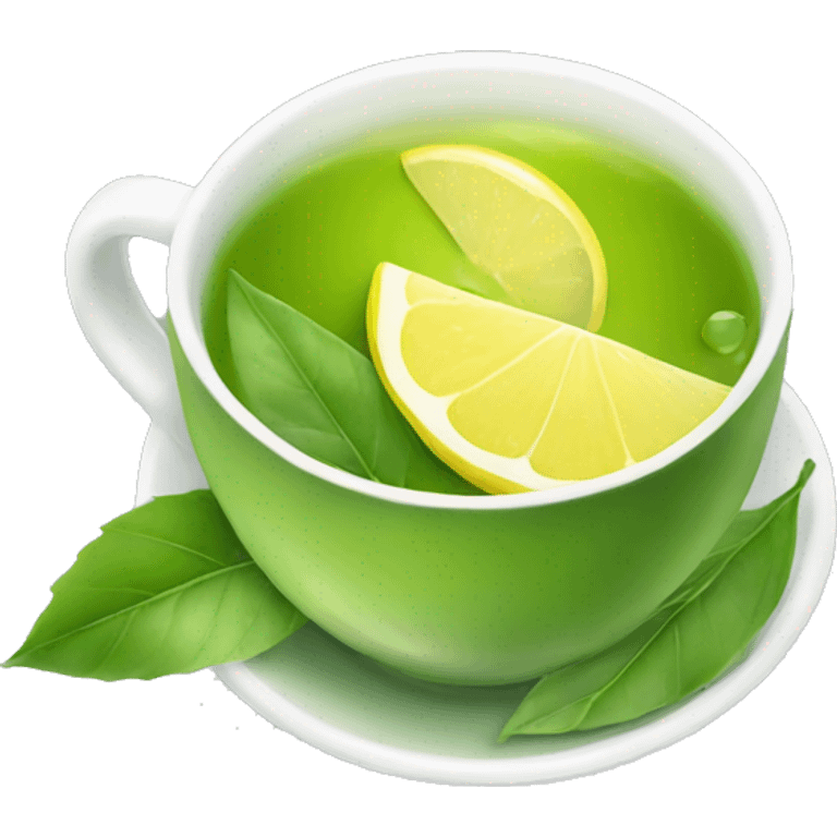 Green tea with lemon  emoji