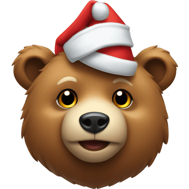 Bear with aChristmas hat emoji