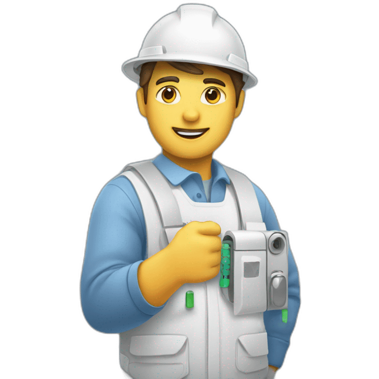 telecom technician with a fiber in one hand emoji