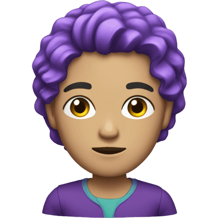 PERSONA CUERPO COMPLETO CON PELO VIOLETA Y MICROONO emoji