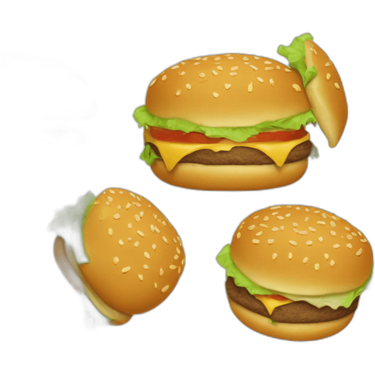 Un burger sur un troc d’arbre emoji