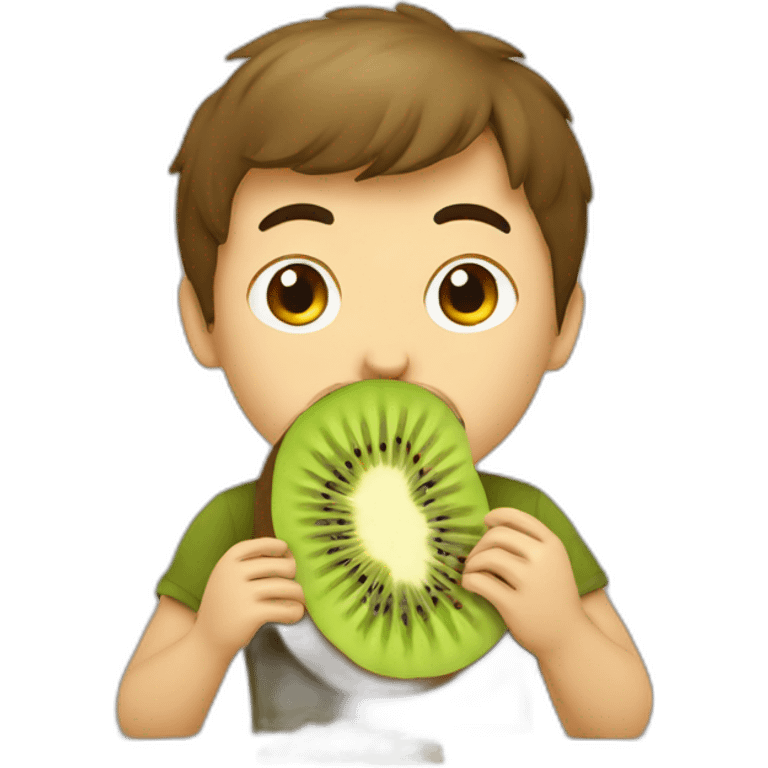 kiwi eating by man emoji