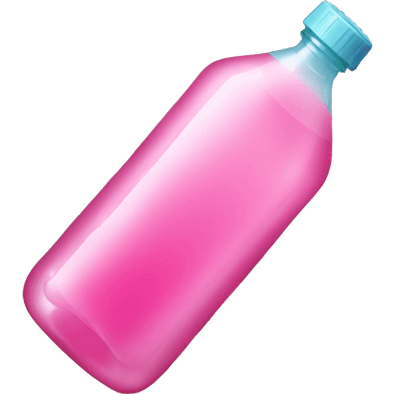 plastic bottle with crystaline pink liquid emoji