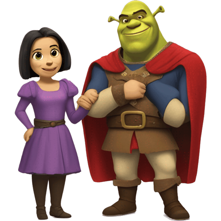 Shrek and Lord Farquaad holding hands emoji