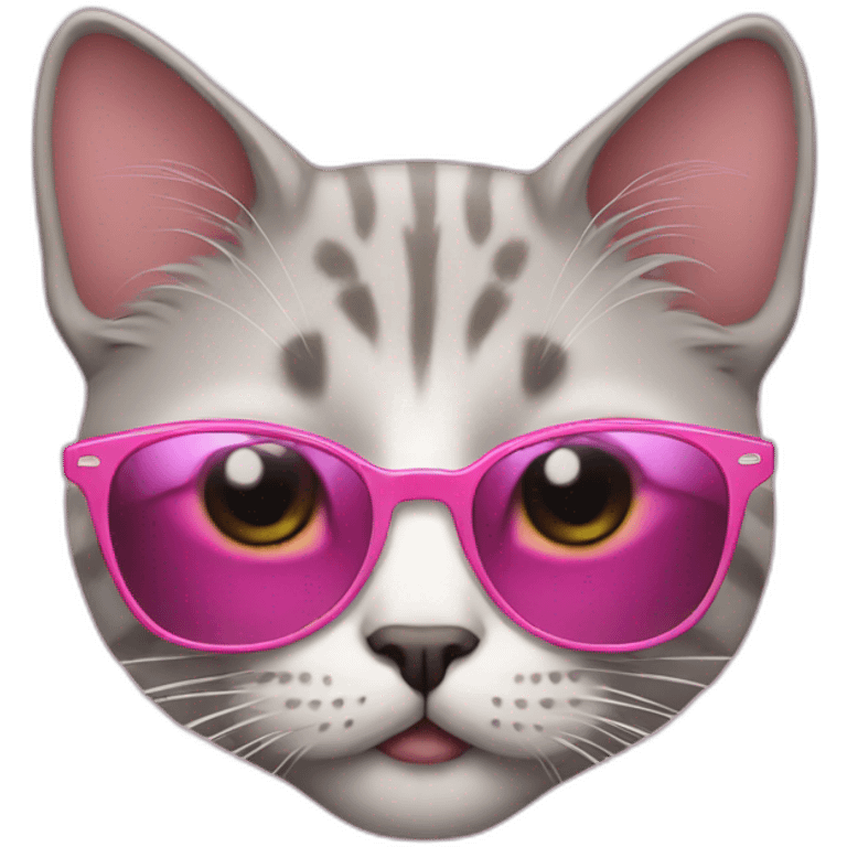 Cat with pink sunglasses emoji