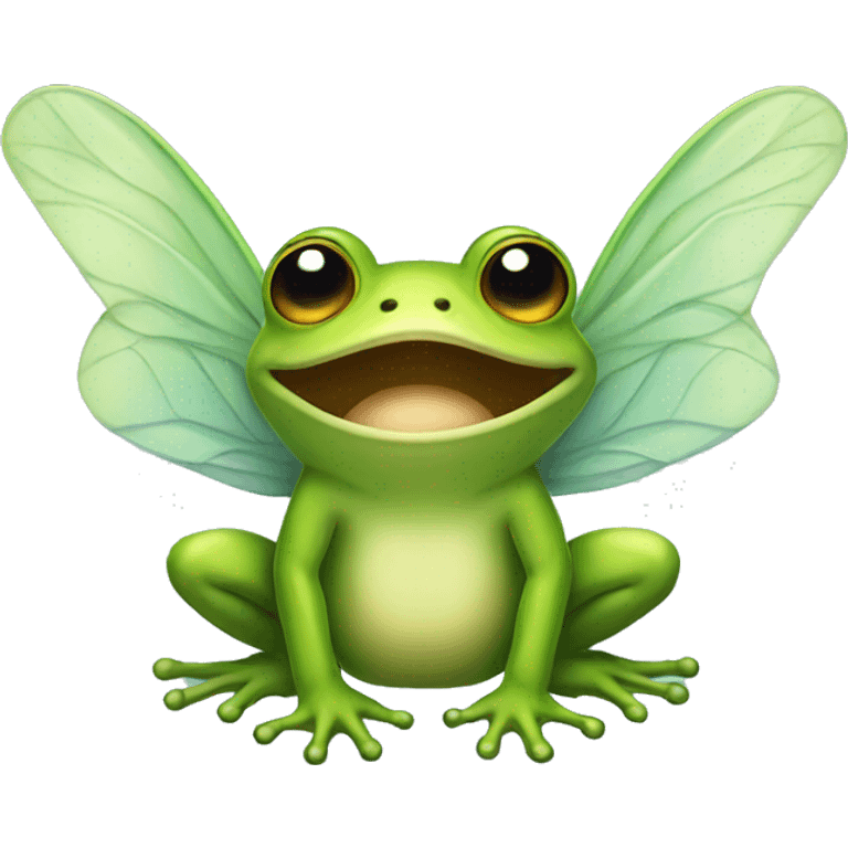 a fairy frog with wings emoji