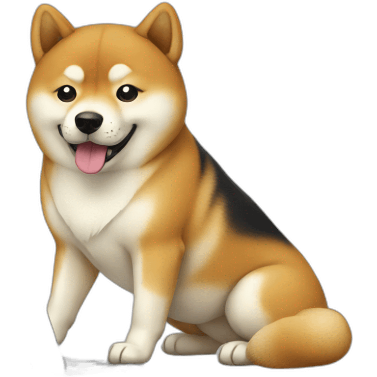 Shiba with a laptop emoji