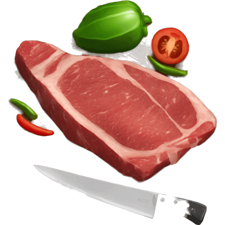 Carne asada with a knife that has engraved on it KTN emoji