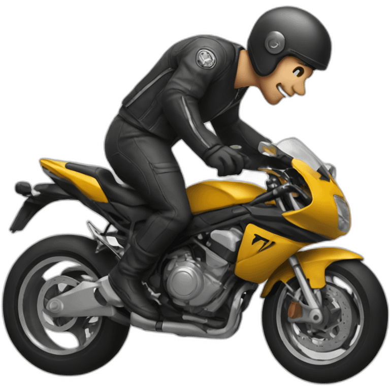 Motorcycle wheelie emoji