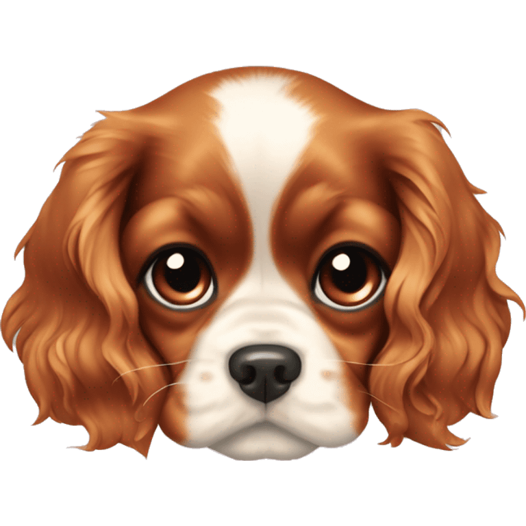 cavalier king charles spaniel puppy with a bow  emoji