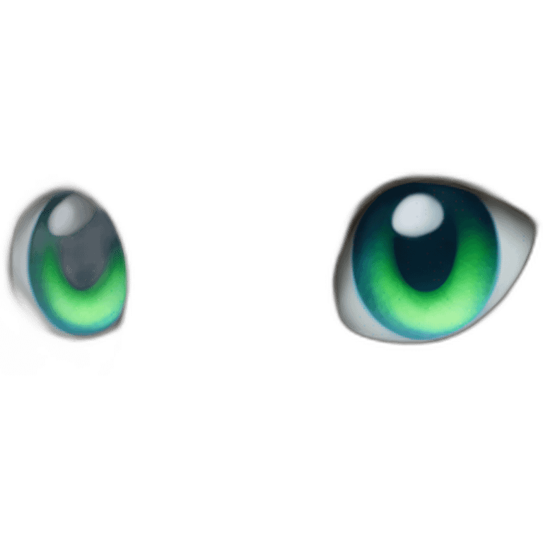 white cat blue green eye emoji