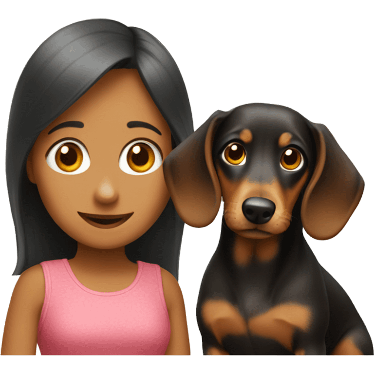 A dachshut with a girl emoji