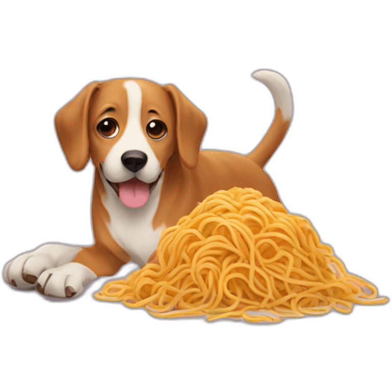 Dog with spaghetti emoji