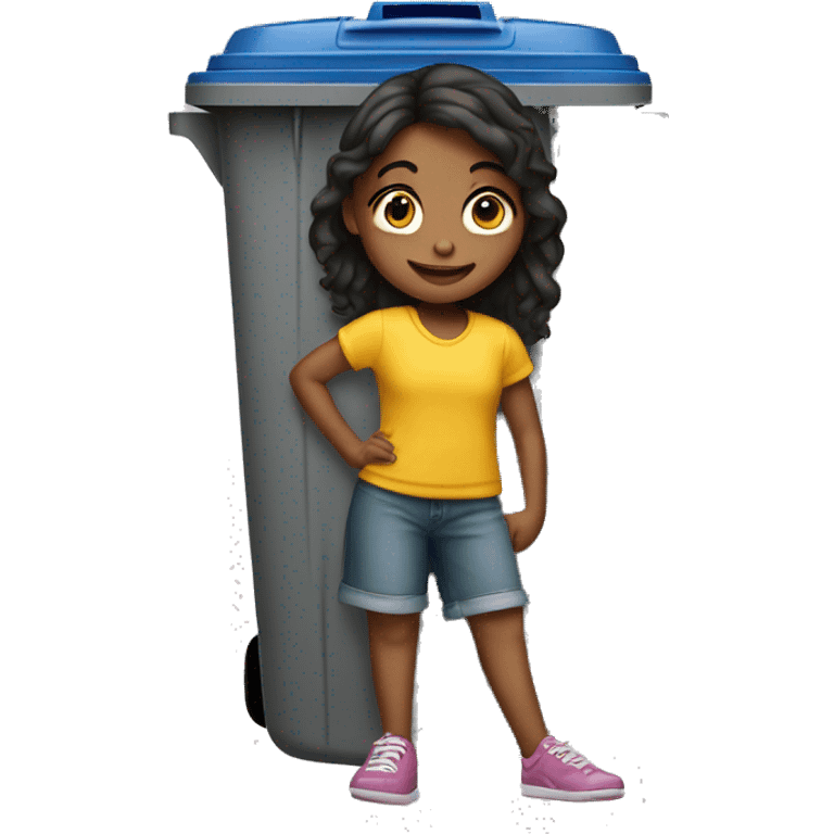 The girl next to the trash can emoji