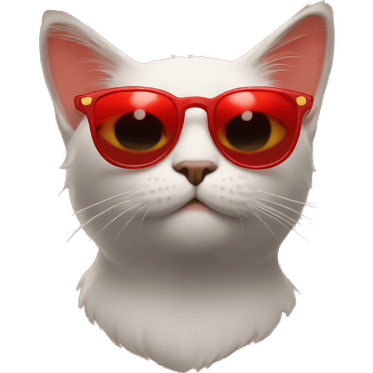 Cat with red sunglasses  emoji