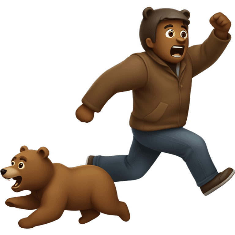 man being chased by bear emoji