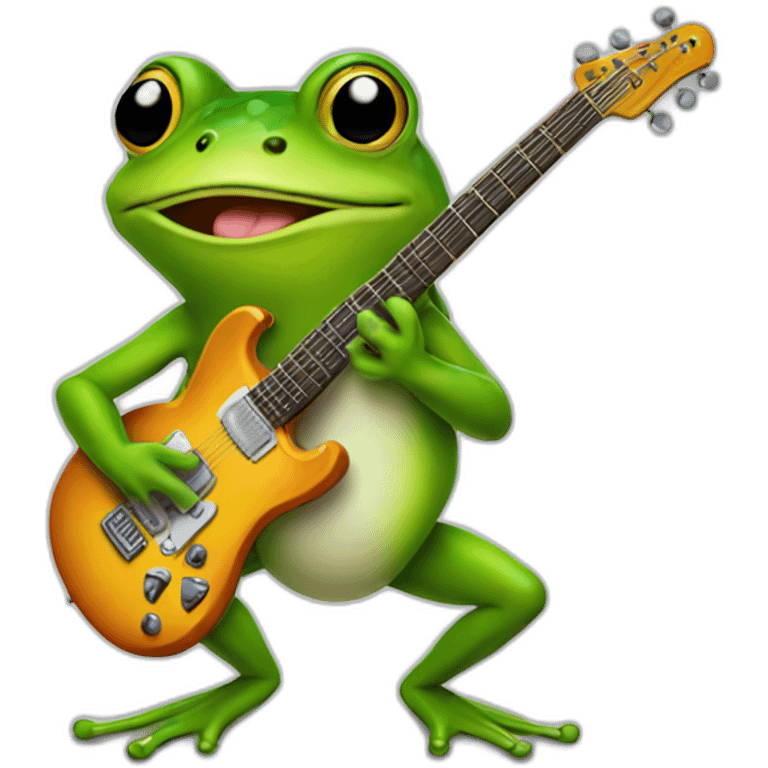 Frog with electric guitar emoji