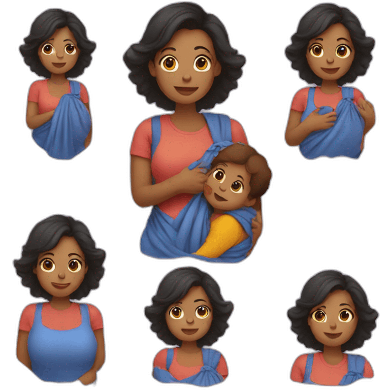 Mom babywearing emoji