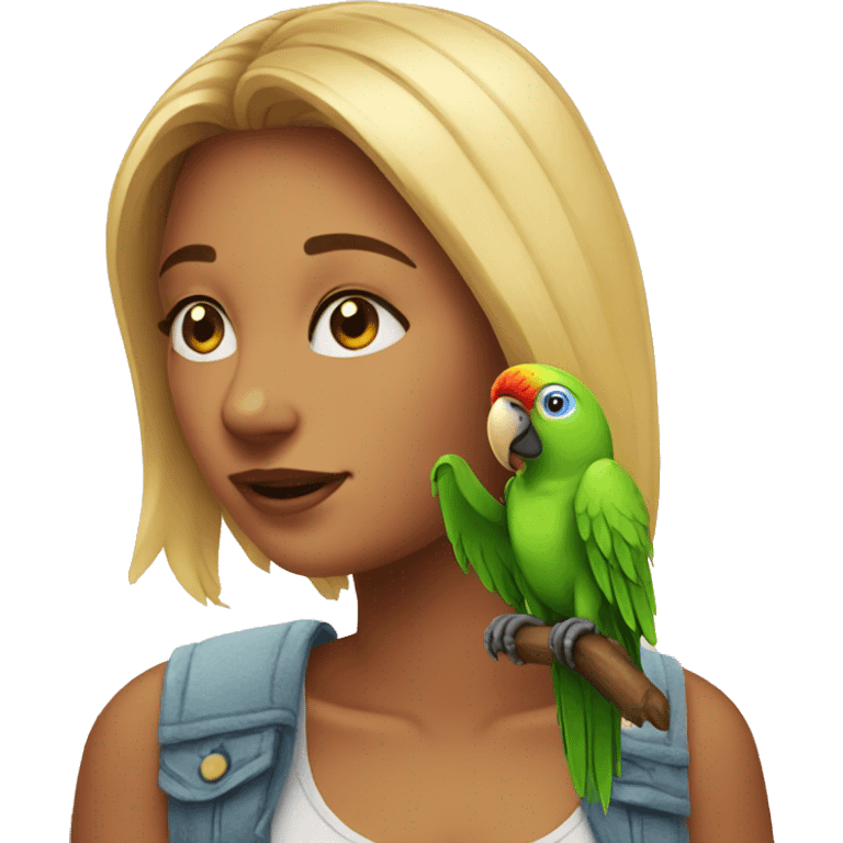 girl wants parrot emoji