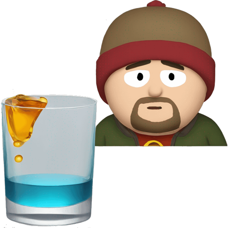 Eric cartman with glass whisky emoji