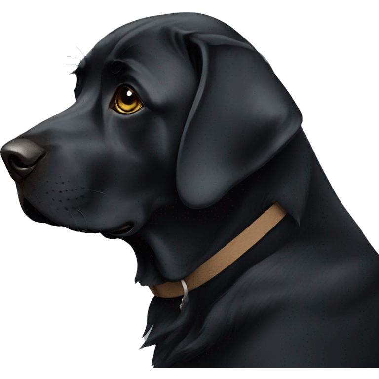 Sad black Labrador emoji