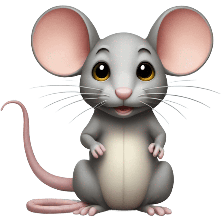 Mouse body with a snake’s head  emoji