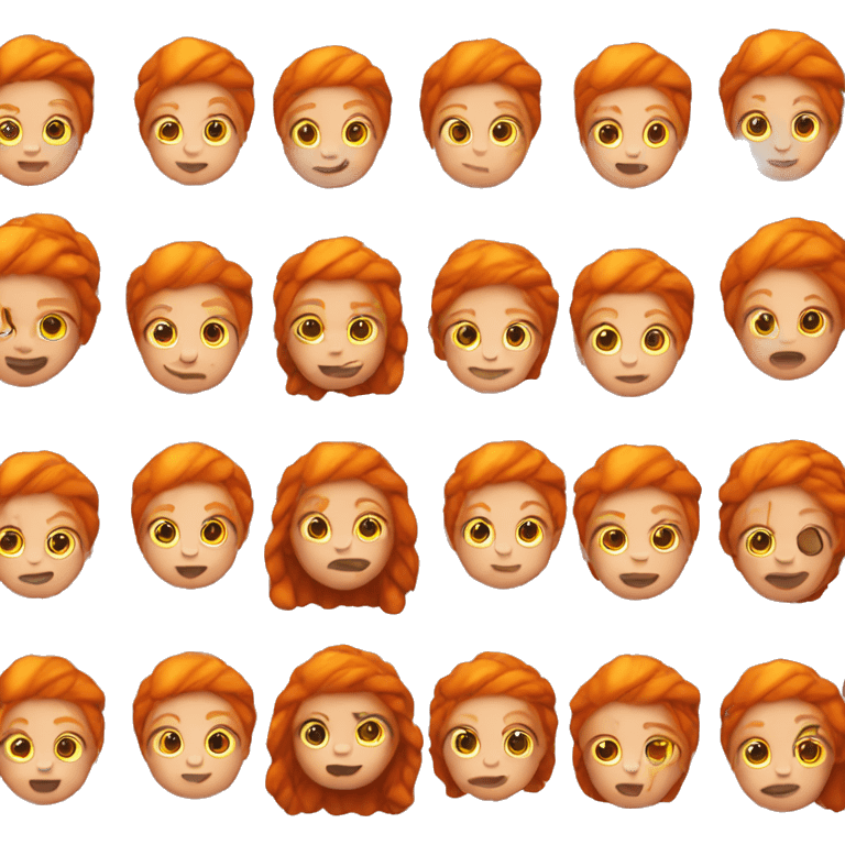 Ginger girl with fire on her head  emoji