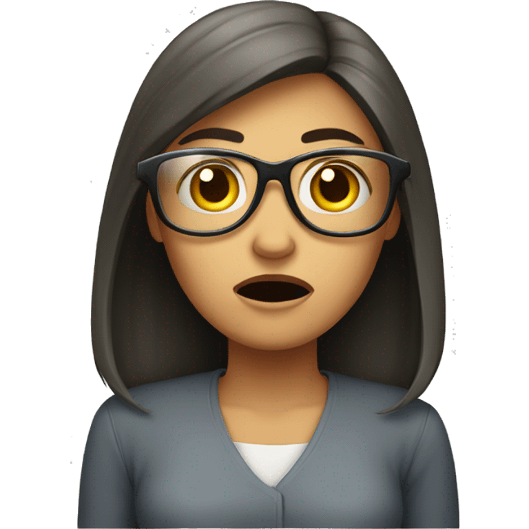 irritated women with glass emoji