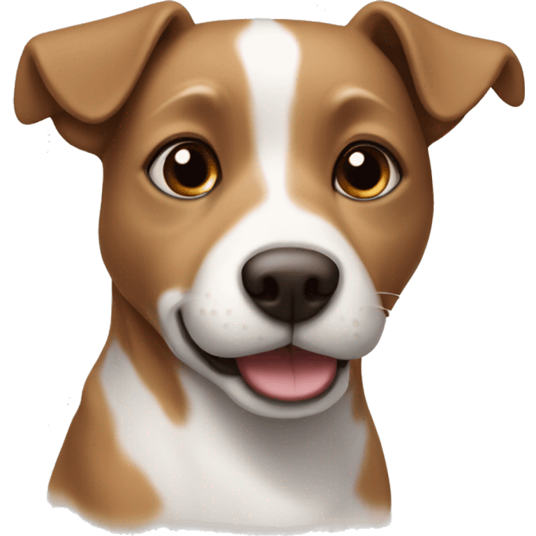 Small brown and white dog with short ears and small nose emoji