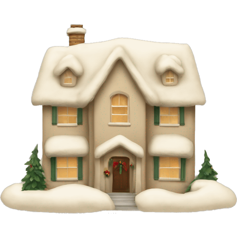 Beige house Christmas  emoji