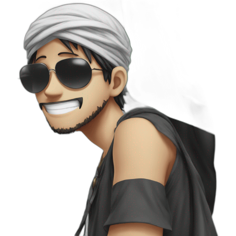 Luffy muslim sunglasses Palestine emoji