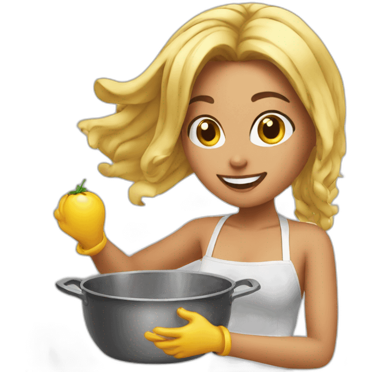 sexy girl cooking emoji