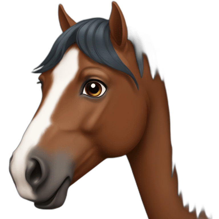 Bay horse whit a short mane emoji