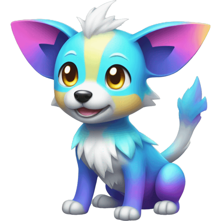 Colorful Gardient Shiny Electric Dog Pokémon emoji