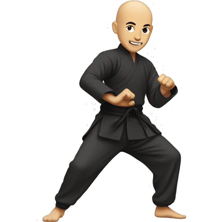 Bald guy doing kungfu emoji