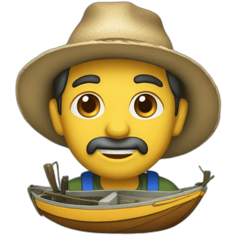 Pescador com caiaque emoji