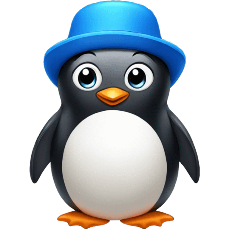 Penguin with a blue hat  emoji