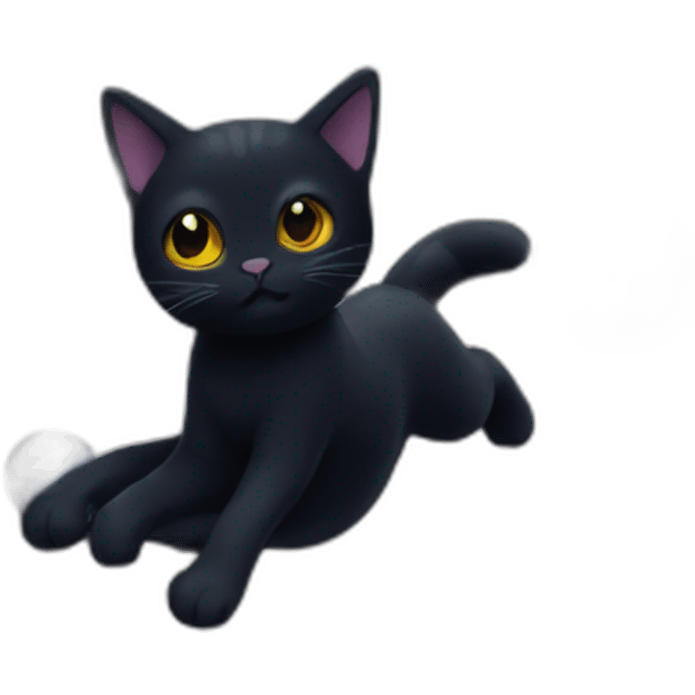 black cat in space emoji